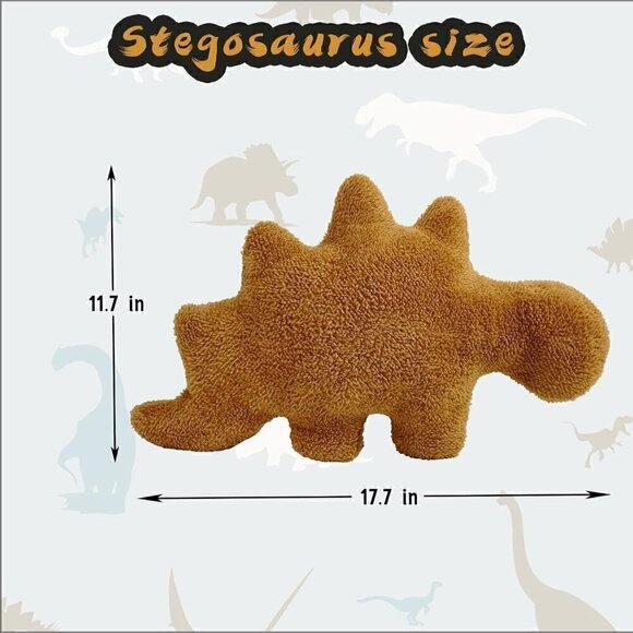 Stegosaurus  Dino Chicken Nugget Plush Pillow Toy for Kids - Picture 2 of 6